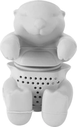 Infuseur De Passoire à Thee En Vrac En Siliconen Mignon Otter Thee Steeper Diffuseur Plateau à Thé Passoire Cuisine Outils (Grijs)