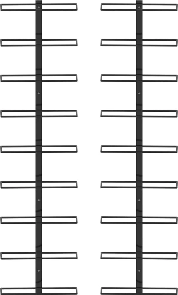 Range-bouteilles Premium - Casiers à Vin Muraux Pour 18 Bouteilles 2 Pcs Fer Noir 5 Range-bouteilles Premium - Casiers à Vin Muraux Pour 18 Bouteilles 2 Pcs Fer Noir – Image 5