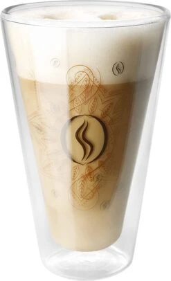 Verres à Latte Macchiato Design 250 Ml, Verre à Café Pour Cappuccino, Expresso, Mandala De Café, Verre Borosilicaté à Double Paroi, Verre Thermique, Verres à Café (1)