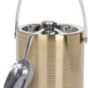 Seau à Champagne/seau à Glace Avec Cuillère à Glaçons - 1,7L - Or - D15 Cm