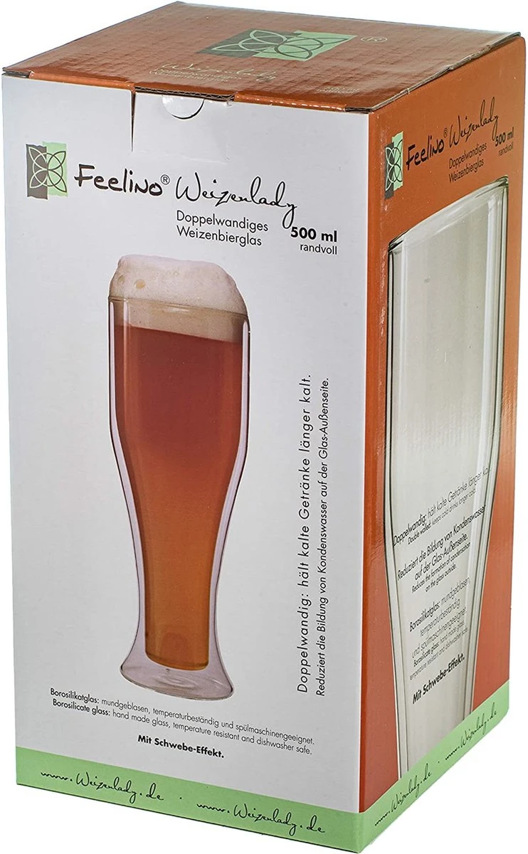 Feelino 500 Ml Verre à Bière Blanc à Double Paroi Pour 300 Ml Dame Blé, Verre à Bière, Verre à Double Paroi, Verre Thermo, Garde Le Froid Plus Longtemps Froid, Blé Dame 2 Feelino 500 Ml Verre à Bière Blanc à Double Paroi Pour 300 Ml Dame Blé, Verre à Bière, Verre à Double Paroi, Verre Thermo, Garde Le Froid Plus Longtemps Froid, Blé Dame – Image 2