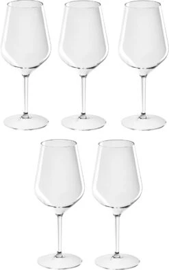 5x Verres à Vin à Vin Witte Ou Rouge 47 Cl/470 Ml En Plastique Incassable - Verres à Vin Pour Amateurs De Vins - Boire Du Vin