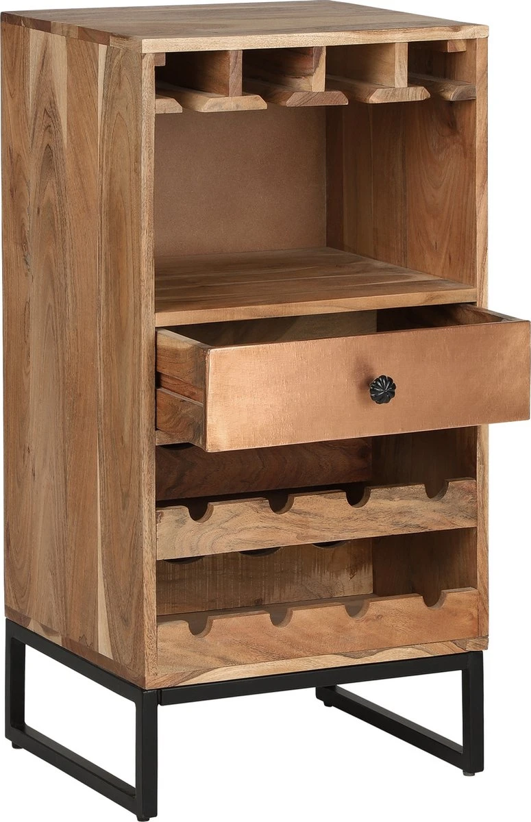 Cave à Vin Avec Porte-verres Et Tiroir 45x90x40 Cm Bois Tropical Design WOMO 5 Cave à Vin Avec Porte-verres Et Tiroir 45x90x40 Cm Bois Tropical Design WOMO – Image 5
