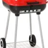 Barbecue à Charbon Outsunny Sur Roulettes Barbecue Chariot Boule Barbecue Grill Avec Couvercle BBQ Métal Rouge 01-0569