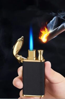 PlayElecGadget - Briquet Flamme Métal Crocodile Double Feu Briquet Creative Direct Coupe-Vent Flamme Ouverte Conversion Briquet -Cuisine Fournitures Magasin 788x1200 1