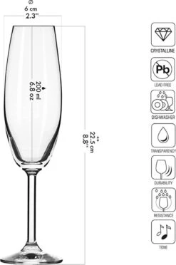 KROSNO Verres Flûte à Champagne Verres | Lot De 6 | 200 ML | Collection Venise | Perfect Pour La Maison, Les Restaurants Et Les Fêtes | Lave-vaisselle -Cuisine Fournitures Magasin 796x1200 9