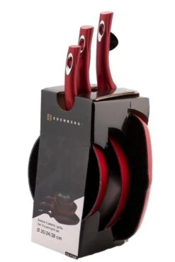Edënbërg Red Line - Casseroles De Luxe - Set - 2 X Poêle à Frire Surélevée + Poêle à Griller - Revêtement Antiadhésif 3 Couches - Rouge -Cuisine Fournitures Magasin 800x1200 16