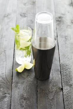 Point-Virgule - Boston Shaker - Acier Inoxydable Et Verre - Noir Métallique - 750ml