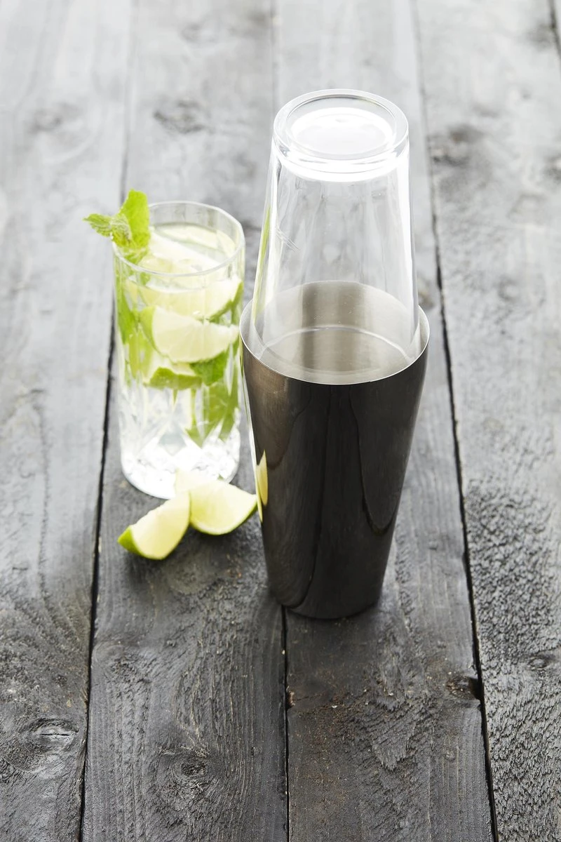 Point-Virgule - Boston Shaker - Acier Inoxydable Et Verre - Noir Métallique - 750ml 1 Point-Virgule - Boston Shaker - Acier Inoxydable Et Verre - Noir Métallique - 750ml