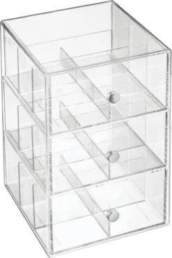 Organisateur De Cuisine MDesign Avec 3 Tiroirs - Boîte De Rangement Pour Sachets De Thé, Dosettes De Café, édulcorants Et Plus - Boîte à Thé En Plastique - Transparent