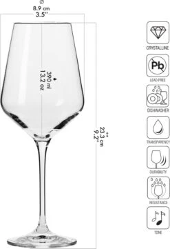 KROSNO Grands Verres à Verres à Vin Witte | Lot De 6 | 390 ML | Collection Avant- Garde | Verre De Cristal | Perfect Pour La Maison, Les Restaurants Et Les Fêtes | Lave-vaisselle -Cuisine Fournitures Magasin 822x1200 4
