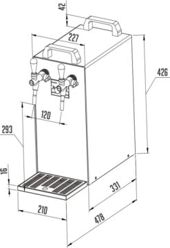 Set Complet - Robinet à Bière - Refroidisseur à Sec Kontakt 40 2 Robinets, 50 Litres / H - Robinet à Bière, Beertender, Robinet à Domicile, Refroidisseur à Bière -Cuisine Fournitures Magasin 824x1200 4