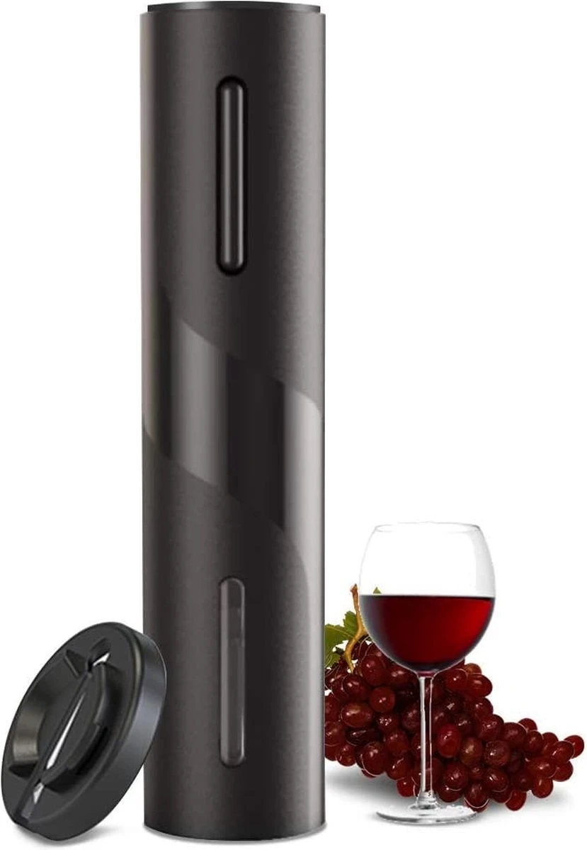 Tire-bouchon électrique De Luxe - Ouvre-bouteille électrique - Tire-bouchon Automatique - Accessoires Pour Le Vin - Y Compris Coupe-capsule - Ouvre-bouteille De Vin - Fonctionne à Piles - Coffret Cadeau - Zwart 1 Tire-bouchon électrique De Luxe - Ouvre-bouteille électrique - Tire-bouchon Automatique - Accessoires Pour Le Vin - Y Compris Coupe-capsule - Ouvre-bouteille De Vin - Fonctionne à Piles - Coffret Cadeau - Zwart