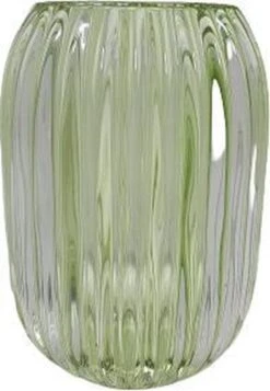 Photophore - Transparent / Vert - Glas - Ø13 X H7 Cm - Photophore - Photophore - Cosy - Ambiance - Noël - Vacances - Lumière - Hiver - Automne - Maison - Salon - Intérieur - Décoration - Cadeau