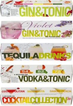 Pack D'expérience Te Tonic De 5 Nanopacks Différents Pour Les Cocktails Tequila, Gin, Vodka