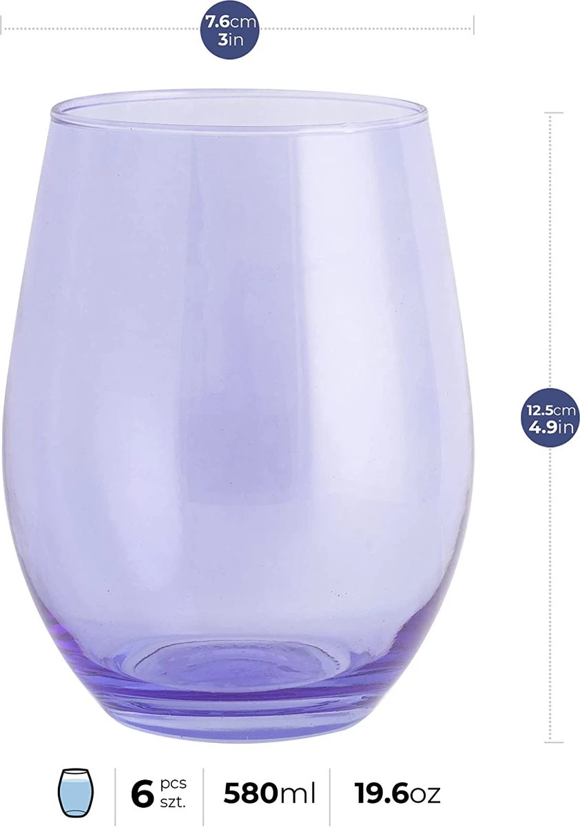 Verres à Eau Colorés Verres Colorés | 580ml | Set De 6 Gobelets Verres à Boire Highball Ensemble De Verres Grande Tasse En Verre | Lavable Au Lave-vaisselle | Collection Phoebe Rainbow 4 Verres à Eau Colorés Verres Colorés | 580ml | Set De 6 Gobelets Verres à Boire Highball Ensemble De Verres Grande Tasse En Verre | Lavable Au Lave-vaisselle | Collection Phoebe Rainbow – Image 4
