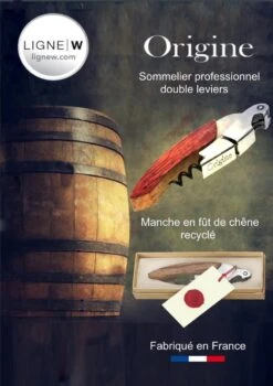 LIGNE W - ORIGINE - COUTEAU DE SOMMELIER OUVRE BOUTEILLE DE LUXE VERITABLE FÛT DE CHÊNE FINITION LIE DE VI -Cuisine Fournitures Magasin 848x1200 1