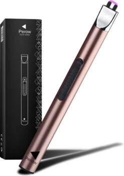 Briquet électrique Long Rechargeable - Briquet Plasma Durable - Comprend Un Emballage Cadeau - BBQ - Bougies - Rose