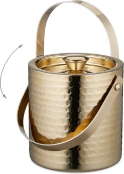 Seau à Glace Relaxdays Avec Couvercle - 1,5 L - Double Paroi - Or - Acier Inoxydable - Glacière Avec Poignée -Cuisine Fournitures Magasin 854x1200 1