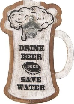 Ouvre-bouteille | 26 * 4 * 36 Cm | Multicolore | Bois / Métal | Rectangulaire | Clayre & Eef | 64459