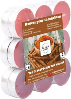Parfumés Tea Lights - Tea Lights Avec 4 Durée De Combustion - Bougies Chauffe-plat - Parfum Tea Lights -theelichten - 18 Pcs Lumières De Thé Avec L' Geur - Cozy Feux De Thé Saveur Cannelle