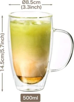 Ensemble De Tasses à Café à Double Paroi Verres Isothermes En Verre Transparent Avec Anses Pour Boissons Chaudes Ou Froides, Par Ex. Café, Latte, Mochiatto, Thee - Set De 4, 500 Ml 13 Ensemble De Tasses à Café à Double Paroi Verres Isothermes En Verre Transparent Avec Anses Pour Boissons Chaudes Ou Froides, Par Ex. Café, Latte, Mochiatto, Thee - Set De 4, 500 Ml -Cuisine Fournitures Magasin 867x1200