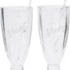 Riviera Maison Lot De 2 Verres à Milkshake - Shake It Up Glass & Stirrer - Transparent - Glas 300 ML - 2 Pièces - Coffret Cadeau