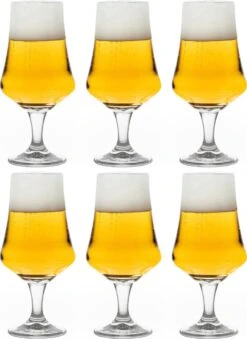 Verre à Bière Libbey Arôme - 500 Ml / 50 Cl - Set De 6 - A Pied - Passe Au Lave-vaisselle - Haute Qualité - Verre Tulipe - Verre à Pils
