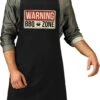 Tablier De Barbecue Zone D'avertissement / Tablier De Cuisine Noir Pour Hommes - Tabliers De Cuisine / Tabliers De Barbecue