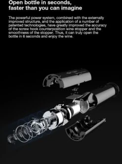 Tire-bouchon électrique - Tire-bouchon - Ouvre-bouteille électrique - Ouvre-bouteille électrique - Tire-bouchon électrique - Vin - Zwart -Cuisine Fournitures Magasin 892x1200 1