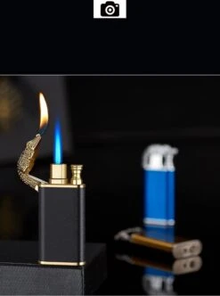 PlayElecGadget - Briquet Flamme Métal Crocodile Double Feu Briquet Creative Direct Coupe-Vent Flamme Ouverte Conversion Briquet -Cuisine Fournitures Magasin 894x1200