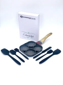 Poêle à Crêpes Keukenhulponline® Induction - Poêle à Omelettes - Convient à Toutes Les Sources De Chaleur - Comprend Un Set De Spatules Et Des Recettes