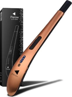 Briquet électrique Long Rechargeable - Or Rose - Briquet Plasma Durable - Boîte Cadeau Incluse - BBQ - Bougies