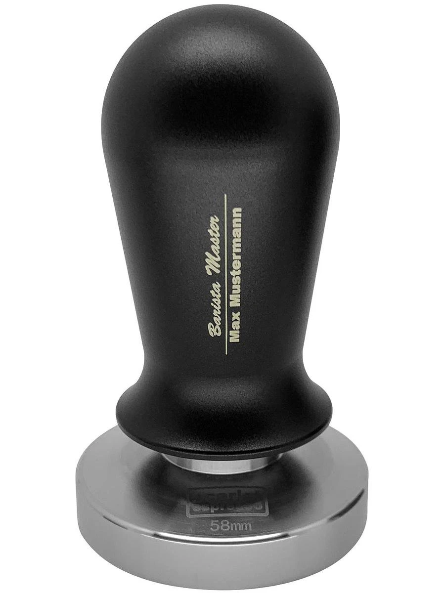 Expresso écarlate | Pilon Calibré "Perfetto" Pour Barista - Avec Gravure Laser Du Nom Personnel Dans La Poignée. Noir 58,5 Mm 9 Expresso écarlate | Pilon Calibré "Perfetto" Pour Barista - Avec Gravure Laser Du Nom Personnel Dans La Poignée. Noir 58,5 Mm – Image 9