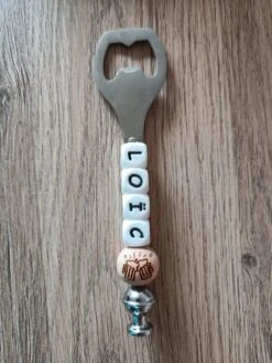 Ouvre-bouteille Personnalisé Avec Nom - Ouvre-bouteille Avec Perles - Ouvre-bouteille En Acier Inoxydable - Cadeau Ouvre-bouteille - 1 Pièce - Nom De L'ouvre-bouteille