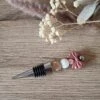 Bouchon à Vin Noeud Rose - Bouchon à Vin Personnalisé - Cadeau - Acier Inoxydable - 1 Pièce - Billes De Silicone