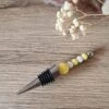 Bouchon à Vin Jaune Wit - Bouchon à Vin Personnalisé - Cadeau - Acier Inoxydable - 1 Pièce - Billes De Silicone