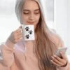 Tasse En Céramique à Imprimé De Paw De Chien, Style Unique Pour Les Amoureux Des Chiens, Tasses Pour Propriétaires De Chiens, Tasses En Céramique Conçues De Qualité, D015-021W, 11 Oz,