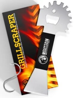 Grattoir De Gril - Grattoir De Gril Large Pour Presque Tous Les Grils, Grilles De Gril, Fumoirs Ou Grilles De Four - Nettoyant De Gril En Acier Inoxydable Compact Et Antidérapant Avec Ouvre-bouteille Intégré