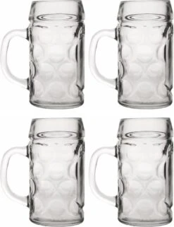 Chopes à Bière Les Verres à Bière à Bière/ Bière 0 5 Litres De Verre Dur - 4x Pièces - Verres Festival De La Bière / Oktoberfest