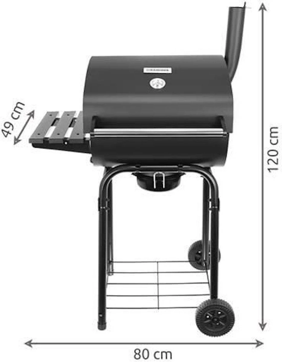EASTWALL Charcoal Grill Barbecue - Barbecue Avec Table D'appoint - Barbecue à Charbon Mobile - Incl. Outils Et Ventilateur Pour Barbecue - 49x80x120 Cm - Acier Inoxydable - Noir 6 EASTWALL Charcoal Grill Barbecue - Barbecue Avec Table D'appoint - Barbecue à Charbon Mobile - Incl. Outils Et Ventilateur Pour Barbecue - 49x80x120 Cm - Acier Inoxydable - Noir – Image 6