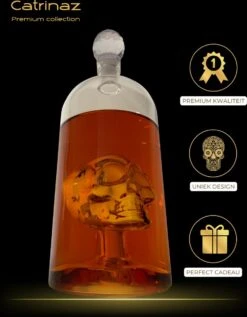 Catrinaz® - Carafe Premium Tête De Mort - Carafe - Carafe - Carafe à Tequila - Carafe à Whisky - Carafe - Tête De Mort - 1L - Coffret Cadeau Luxe - Cadeau Homme & Femme -Cuisine Fournitures Magasin 936x1200 4