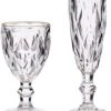 Vivalto Ensemble De Verres à Verres à Vin Et Flûtes à Champagne - 12x - Aspect Cristal - Bord Doré - 254 Ml - 170 Ml