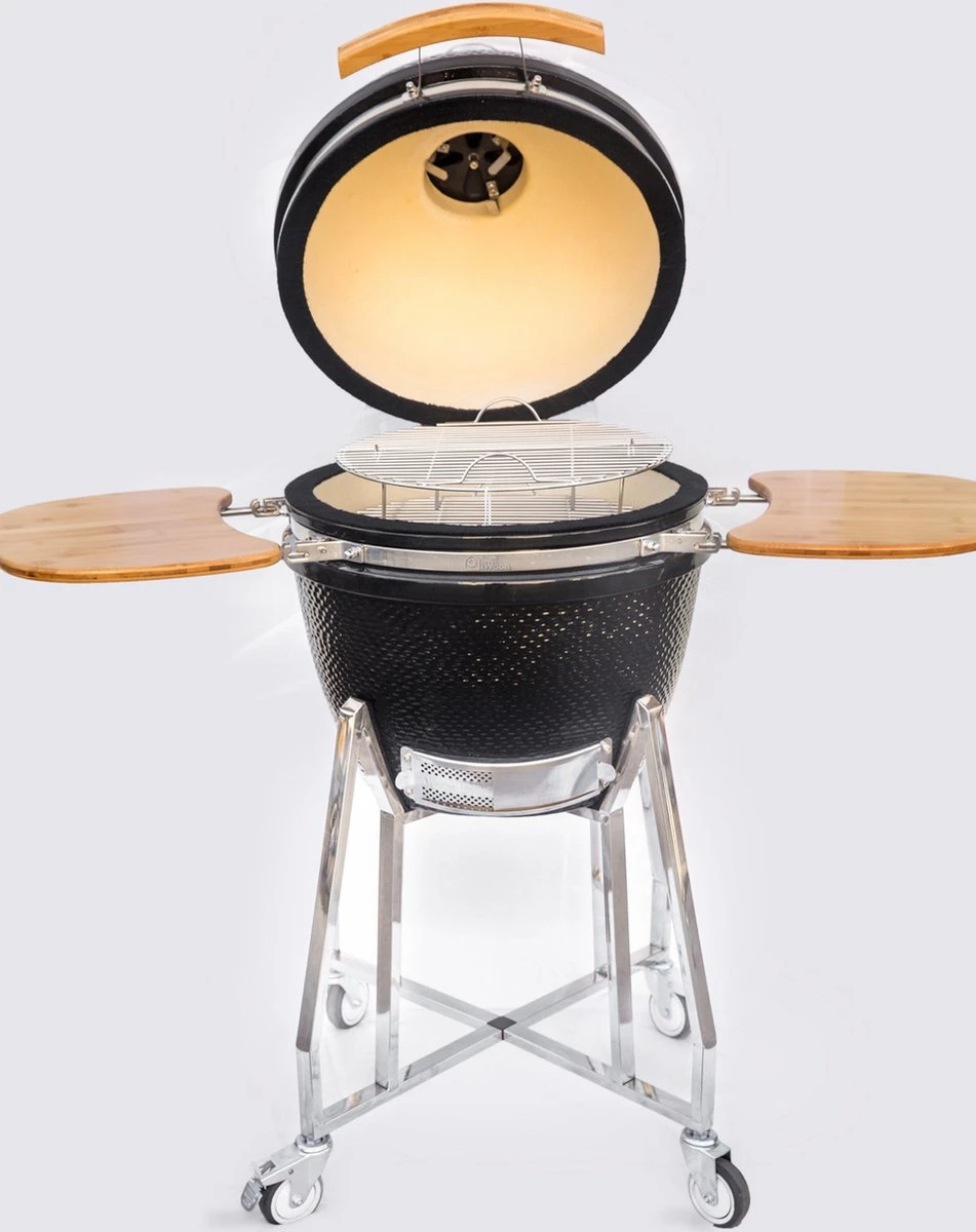 Kamado Medium Landmann Ø 45,7 Cm 18 Pouces Zwart - Avec Roulettes - Avec Thermomètre - Avec Grille De Ventilation - Barbecue Kamado - Barbecue En Céramique - Kamado Large 2 Kamado Medium Landmann Ø 45,7 Cm 18 Pouces Zwart - Avec Roulettes - Avec Thermomètre - Avec Grille De Ventilation - Barbecue Kamado - Barbecue En Céramique - Kamado Large – Image 2