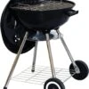 Barbecue à Charbon De Bois - Bullet Barbecue - Surface De Gril Ø45Cm - BBQ De Luxe - Avec Roues - Réglable - Avec Couvercle - Mobile - Zwart