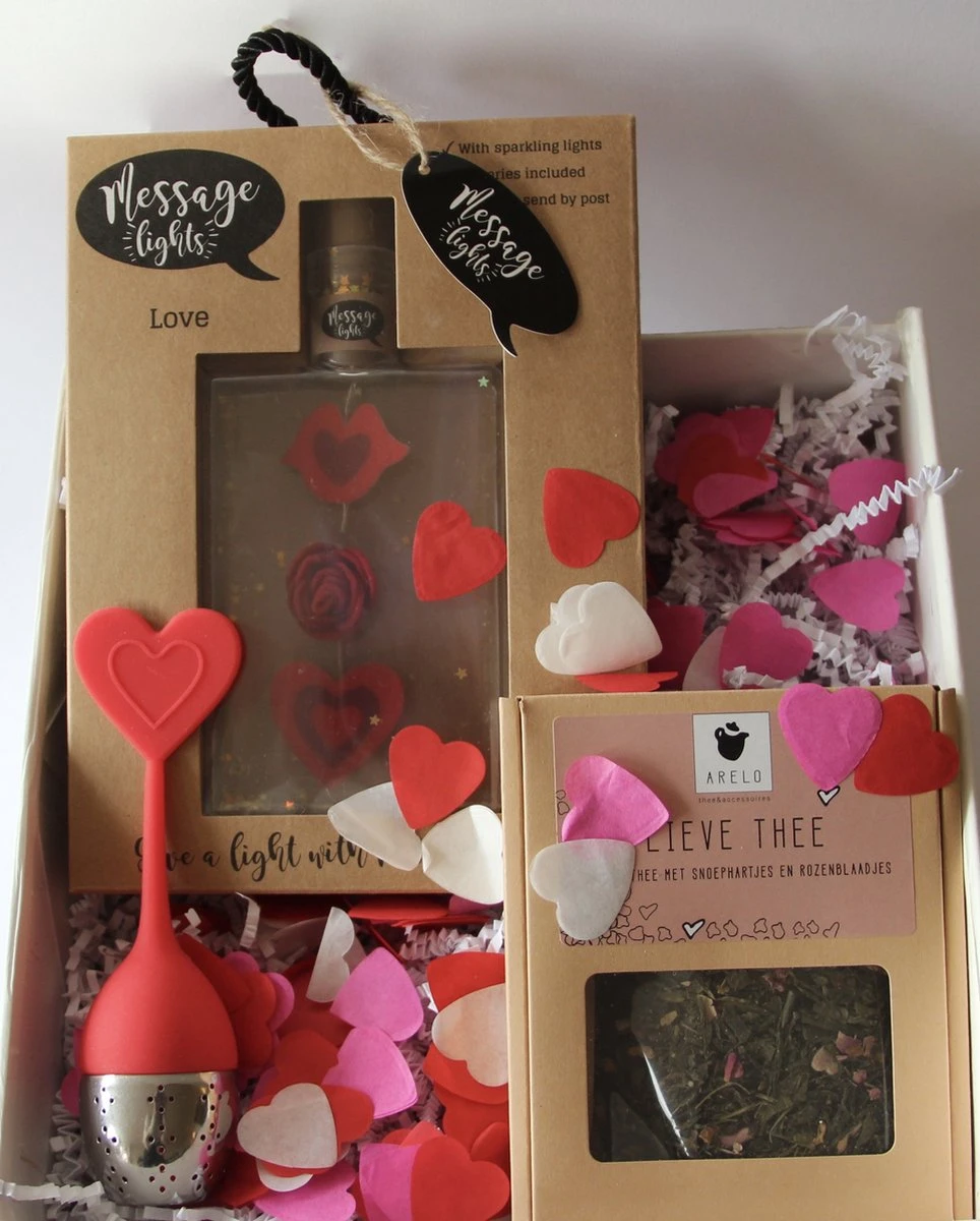 Message Light, Valentines Box, Lefdesbox, Message Lights,, Délicieux Thé Aux Pétales De Rose, Coffret Cadeau Amour, Cadeau Femme, Amateurs De Thé 1 Message Light, Valentines Box, Lefdesbox, Message Lights,, Délicieux Thé Aux Pétales De Rose, Coffret Cadeau Amour, Cadeau Femme, Amateurs De Thé