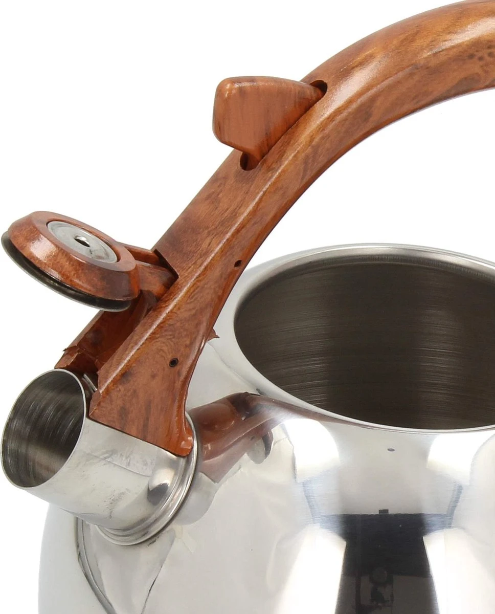 Bouilloire Sifflante Florina ''Jasper'' - Bouilloire - Bouilloire - Avec Manche Aspect Bois - Pour Toutes Les Sources De Chaleur - 2.5L - Inox 3 Bouilloire Sifflante Florina ''Jasper'' - Bouilloire - Bouilloire - Avec Manche Aspect Bois - Pour Toutes Les Sources De Chaleur - 2.5L - Inox – Image 3