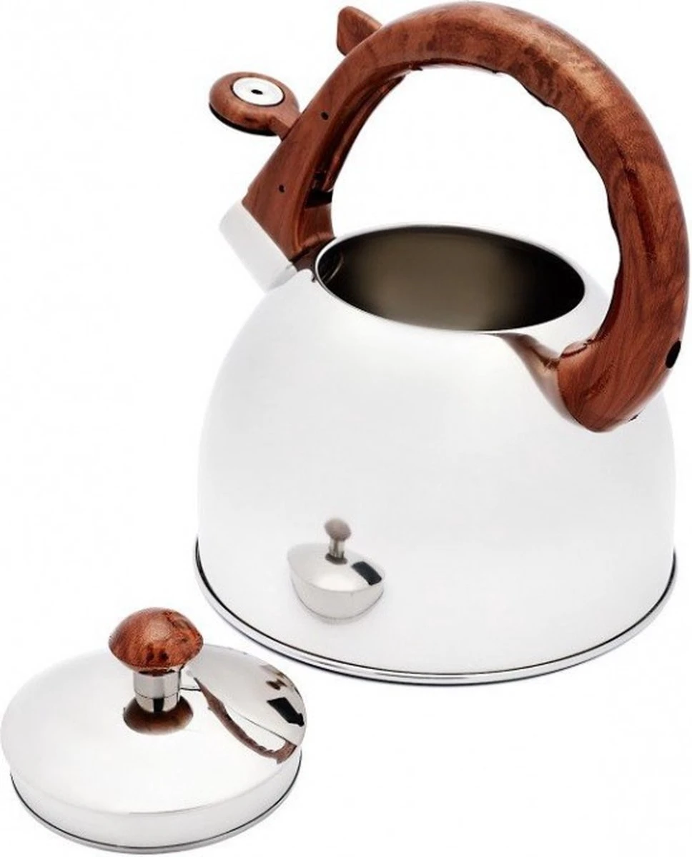 Bouilloire Sifflante Florina ''Jasper'' - Bouilloire - Bouilloire - Avec Manche Aspect Bois - Pour Toutes Les Sources De Chaleur - 2.5L - Inox 2 Bouilloire Sifflante Florina ''Jasper'' - Bouilloire - Bouilloire - Avec Manche Aspect Bois - Pour Toutes Les Sources De Chaleur - 2.5L - Inox – Image 2