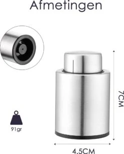 Behave Vin Stopper - Pompe à Vide à Vin - Bouchon à Vin - Bouchon à Vin - Économiseur De Vin - Acier Inoxydable - Bouchon De Bouteilles - Argent -Cuisine Fournitures Magasin 970x1200 4