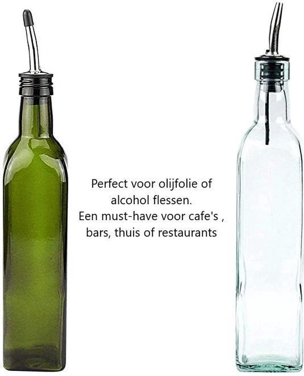 Set De 2 Becs Verseurs - Professionnel - Vin - Cocktail - Bec Verseur - Huile D'olive - Entonnoir - Alcohol - Boisson - Bar - Acier Inoxydable - De Heble® 2 Set De 2 Becs Verseurs - Professionnel - Vin - Cocktail - Bec Verseur - Huile D'olive - Entonnoir - Alcohol - Boisson - Bar - Acier Inoxydable - De Heble® – Image 2